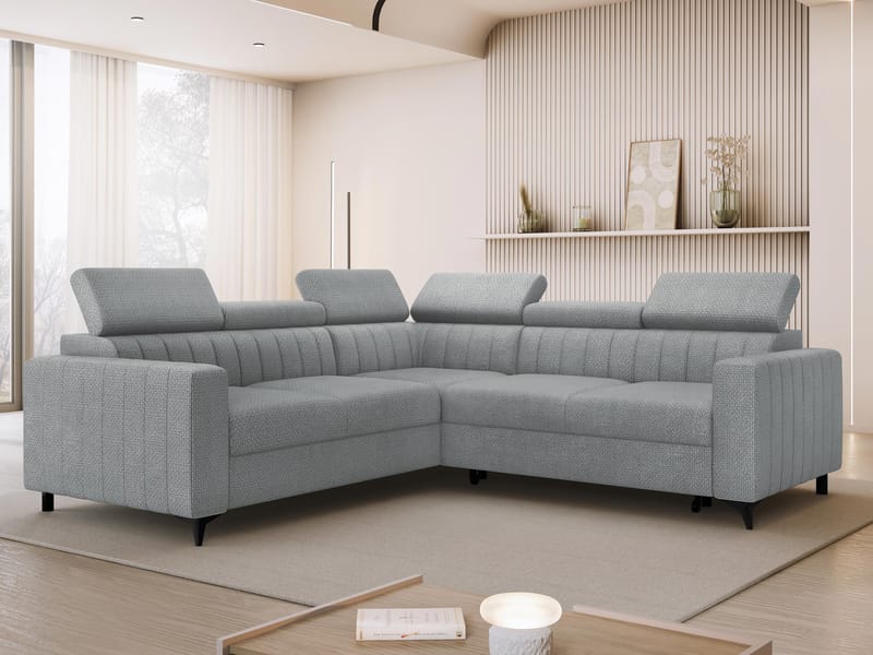 Milano 5-sits Bäddsoffa hörn med förvaring - Grå - Möbler - Soffa - Bäddsoffa