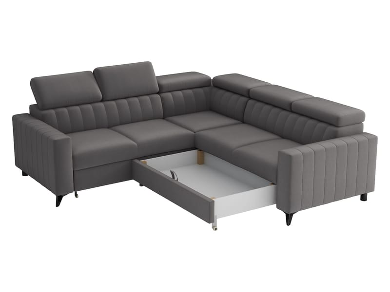 Milano 5-sits Bäddsoffa hörn med förvaring - Grå - Möbler - Soffa - Bäddsoffa
