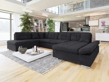 Mireo U-formad 5-sits Bäddsoffa med förvaring - svart - Möbler - Soffa - Bäddsoffa