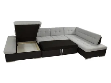 Mireo U-formad 5-sits Bäddsoffa med förvaring - svart - Möbler - Soffa - Bäddsoffa