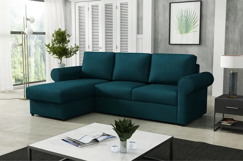 Monaco Hörnsoffa LED-belysning - Mörkturkos - Möbler - Soffa - Bäddsoffa