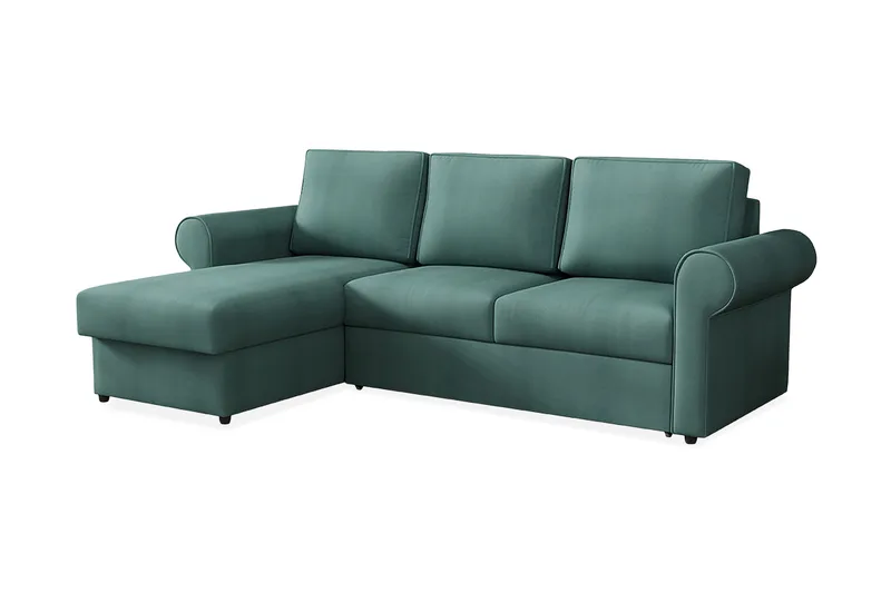 Monaco Hörnsoffa LED-belysning - Turkos - Möbler - Soffa - Bäddsoffa