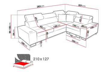 Morenia 3-sits Hörnbäddsoffa Universal - Brun - Möbler - Soffa - Bäddsoffa