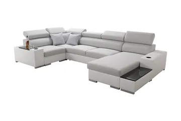 Mumtaz U-Bäddsoffa Divan Höger - Vit/Ljusgrå - Möbler - Soffa - Bäddsoffa