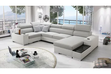 Mumtaz U-Bäddsoffa Divan Höger - Vit/Ljusgrå - Möbler - Soffa - Bäddsoffa