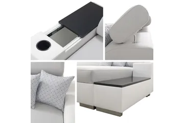 Mumtaz U-Bäddsoffa Divan Höger - Vit/Ljusgrå - Möbler - Soffa - Bäddsoffa