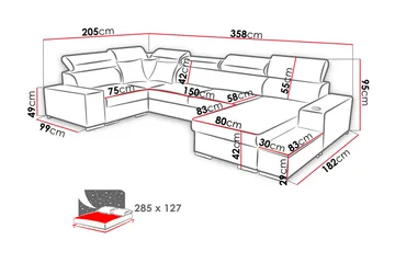 Mumtaz U-Bäddsoffa Divan Vänster - Ljusgrå/Vit - Möbler - Soffa - Bäddsoffa
