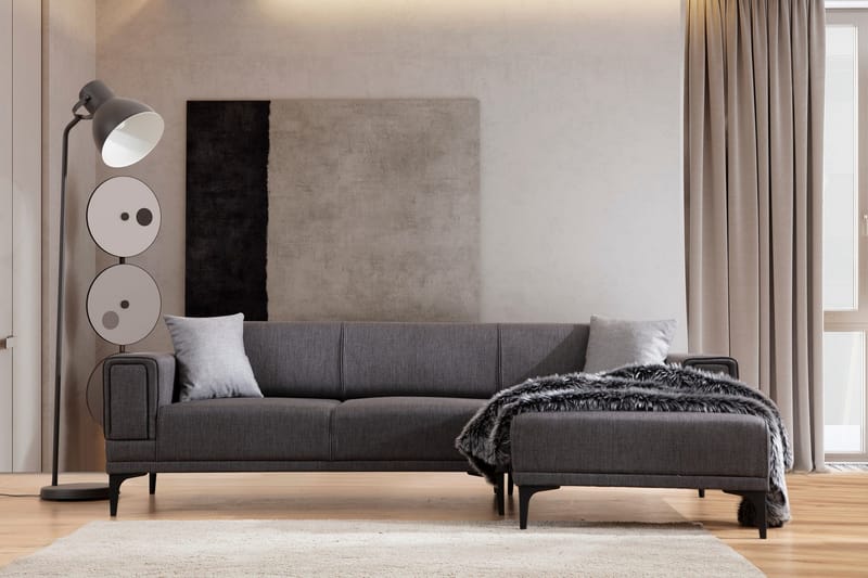 Naoko Bäddsoffa med divan - Mörkgrå - Möbler - Soffa - Bäddsoffa