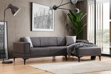 Naoko Bäddsoffa med divan - Mörkgrå - Möbler - Soffa - Bäddsoffa