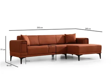 Naoko Bäddsoffa med divan - Röd - Möbler - Soffa - Bäddsoffa