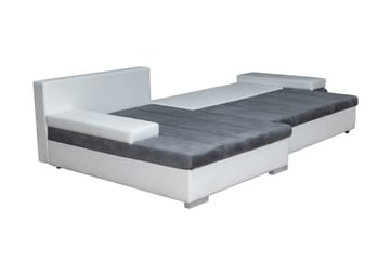 Naoma 3-sits Bäddsoffa med Divan L-formad Höger med Förvarin - Sammet/Grå - Möbler - Soffa - Bäddsoffa