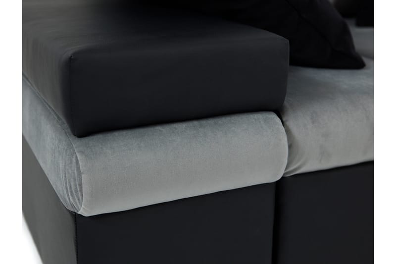 Naoma 3-sits Bäddsoffa med Divan L-formad Höger med Förvarin - Sammet/Grå - Möbler - Soffa - Bäddsoffa