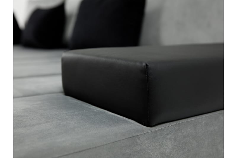 Naoma 3-sits Bäddsoffa med Divan L-formad Vänster med Förvar - Sammet/Grå - Möbler - Soffa - Bäddsoffa