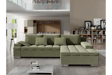 Naoma Bäddsoffa m. Divan 3-sits - Grön - Möbler - Soffa - Bäddsoffa