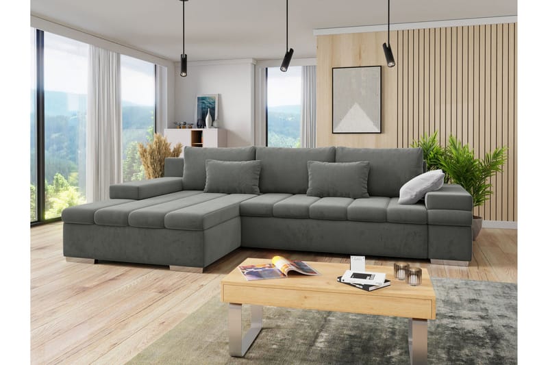 Naoma B äddsoffa med Divan 4-sits - Grå - Möbler - Soffa - Bäddsoffa