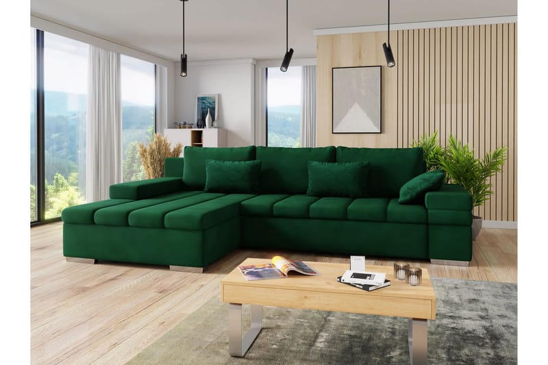 Naoma Bäddsoffa med Divan 4-sits - Grön - Möbler - Soffa - Bäddsoffa