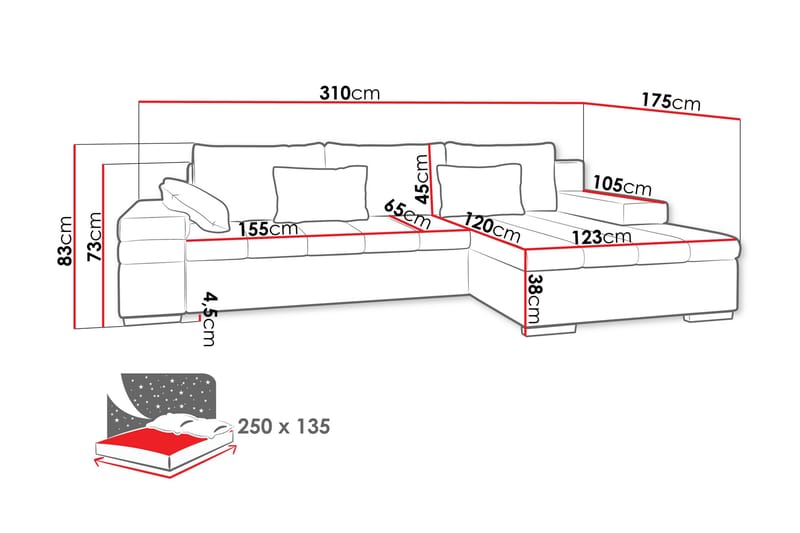 Naoma Bäddsoffa med Divan 4-sits - Grön - Möbler - Soffa - Bäddsoffa