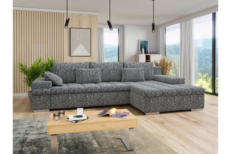 Naoma Bäddsoffa med Divan 4-sits - Marinblå - Möbler - Soffa - Bäddsoffa