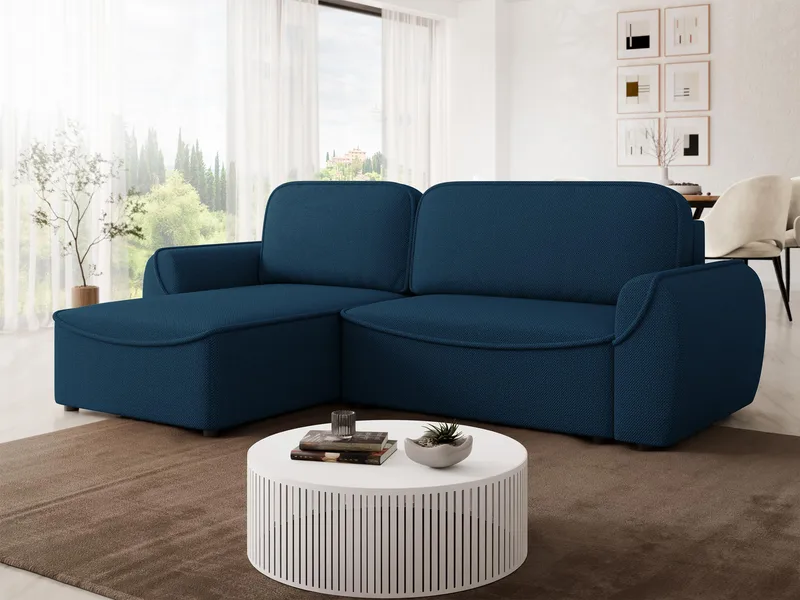 Navrel 3-sits Bäddsoffa med Divan och förvaring - Blå - Möbler - Soffa - Bäddsoffa