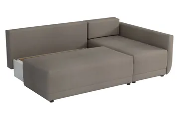 Nestor Hörnsoffa Vänster LED-belysning - Grå - Möbler - Soffa - Bäddsoffa