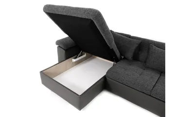 Niko U-Bäddsoffa 350x205x76 cm Divan Höger - Grå/Vit - Möbler - Soffa - Bäddsoffa