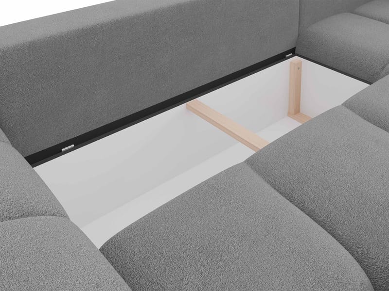 Ostra 4-sits Bäddsoffa divan höger med förvaring - Brun - Möbler - Soffa - Bäddsoffa