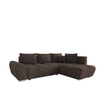 Ostra 4-sits Bäddsoffa divan höger med förvaring - Brun - Möbler - Soffa - Bäddsoffa