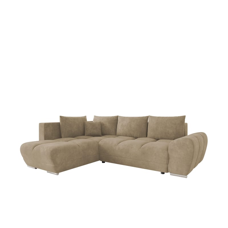 Ostra 4-sits Bäddsoffa divan med vänster förvaring - Beige - Möbler - Soffa - Bäddsoffa