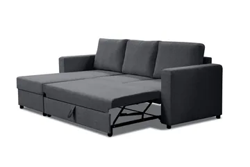 Paris Bäddsoffa 3-sits med Divan Vändbar - Grå - Möbler - Soffa - Bäddsoffa