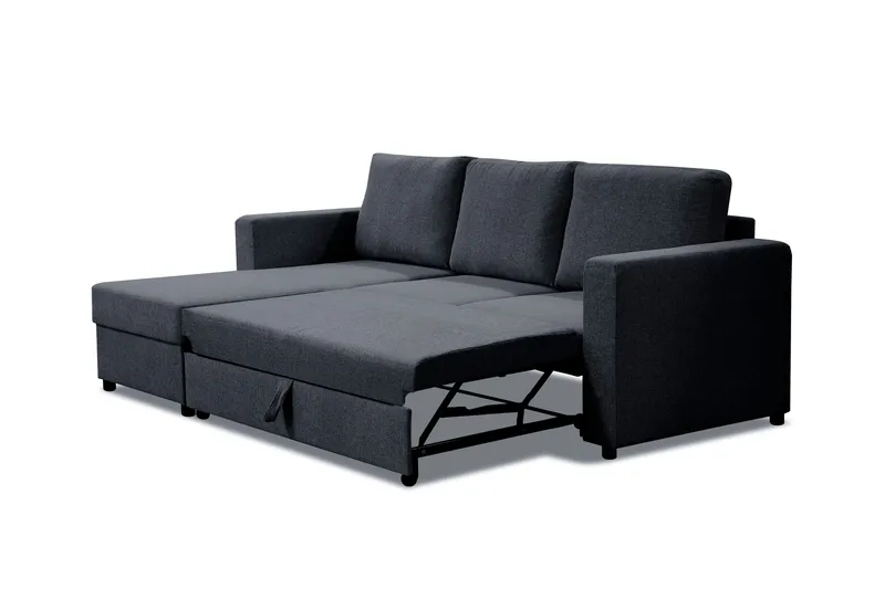 Paris Bäddsoffa 3-sits med Divan Vändbar - Mörkgrå - Möbler - Soffa - Bäddsoffa