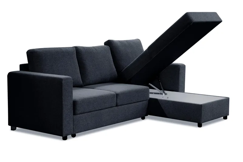 Paris Bäddsoffa 3-sits med Divan Vändbar - Mörkgrå - Möbler - Soffa - Bäddsoffa