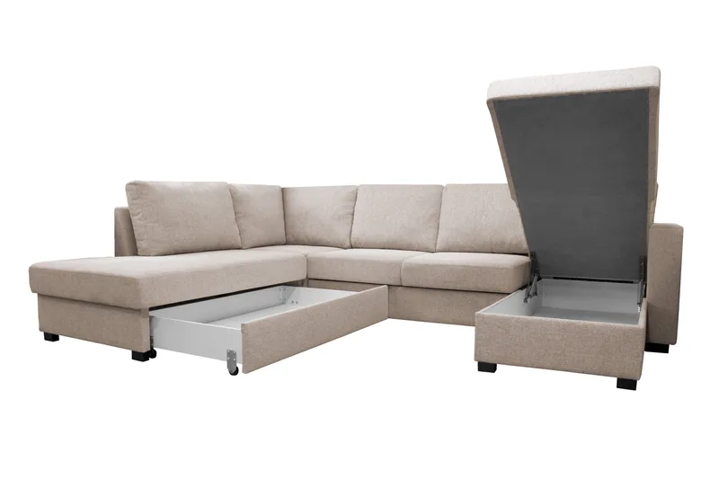 Paris U-Bäddsoffa - Beige - Möbler - Soffa - Bäddsoffa