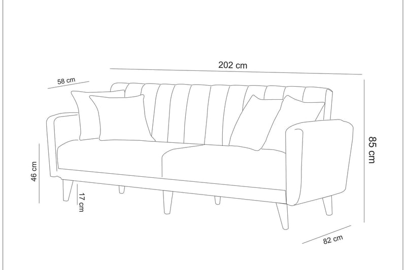 Pattyn Bäddsoffa 3-sits - Mörkgrå - Möbler - Soffa - Bäddsoffa