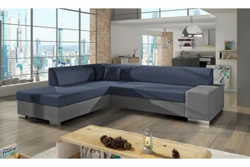 Pavones Bäddsoffa med Schäslong - Blå/Grå - Möbler - Soffa - Bäddsoffa