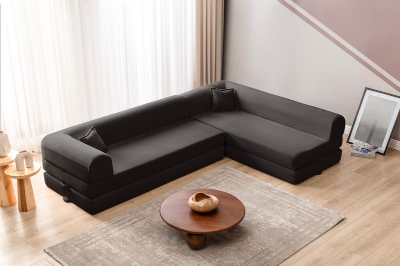 Pento 4-sits Hörnbäddsoffa - Antracit - Möbler - Soffa - Bäddsoffa