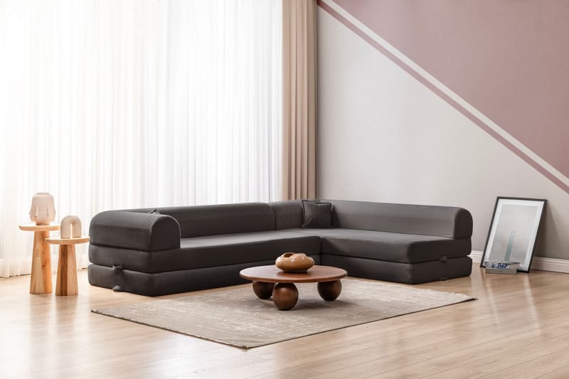 Pento 4-sits Hörnbäddsoffa - Antracit - Möbler - Soffa - Bäddsoffa