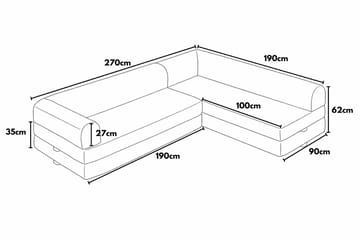 Pento 4-sits Hörnbäddsoffa - Antracit - Möbler - Soffa - Bäddsoffa