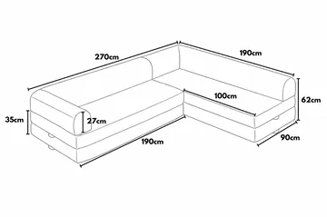 Pento 4-sits Hörnbäddsoffa - Möbler - Soffa - Bäddsoffa
