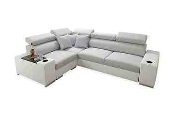 Perseo Divanbäddsoffa 282x205x95 cm LED-belysning - Beige/Grå/Vit - Möbler - Soffa - Bäddsoffa