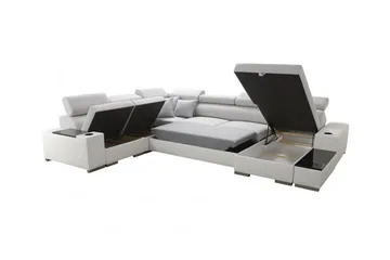 Perseo Divanbäddsoffa 358x282x95 cm LED-belysning - Grå/Vit - Möbler - Soffa - Bäddsoffa
