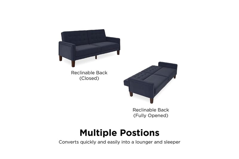 Porter 2-sits Bäddsoffa Linneblå - Dorel Home - Möbler - Soffa - Bäddsoffa - Bäddsoffa 2 sits