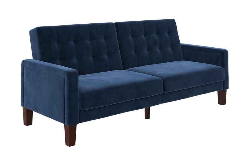 Porter 2-sits Bäddsoffa Sammet/Blå - Dorel Home - Möbler - Soffa - Bäddsoffa - Bäddsoffa 2 sits