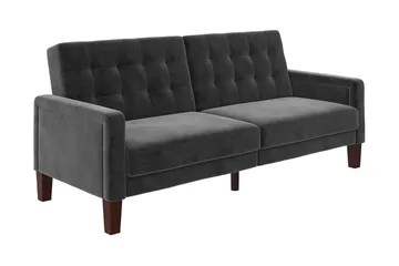 Porter 2-sits Bäddsoffa Sammet/Grå - Dorel Home - Möbler - Soffa - Bäddsoffa - Bäddsoffa 2 sits