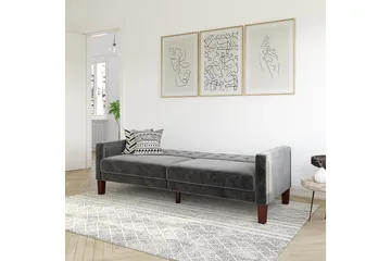 Porter 2-sits Bäddsoffa Sammet/Grå - Dorel Home - Möbler - Soffa - Bäddsoffa - Bäddsoffa 2 sits