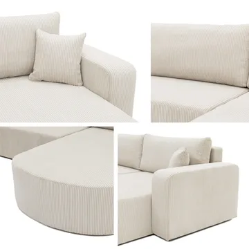 Pryda 4-sits Bäddsoffa divan höger med förvaring - grå - Möbler - Soffa - Bäddsoffa