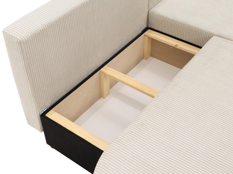 Pryda 4-sits Bäddsoffa divan höger med förvaring - grå - Möbler - Soffa - Bäddsoffa