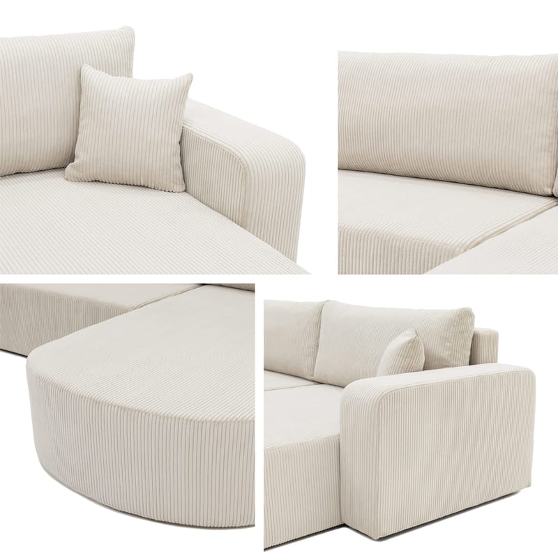 Pryda 4-sits Bäddsoffa divan vänster med förvaring - beige - Möbler - Soffa - Bäddsoffa