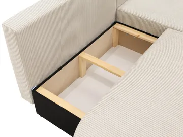 Pryda 4-sits Bäddsoffa divan vänster med förvaring - beige - Möbler - Soffa - Bäddsoffa