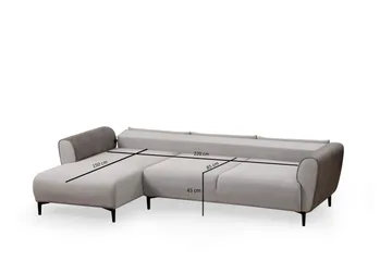 Rebelo Bäddsoffa med divan - Grå - Möbler - Soffa - Bäddsoffa