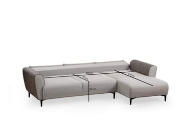 Rebelo Bäddsoffa med divan - Grå - Möbler - Soffa - Bäddsoffa